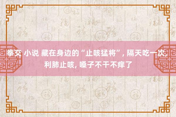 拳交 小说 藏在身边的“止咳猛将”， 隔天吃一次， 利肺止咳， 嗓子不干不痒了