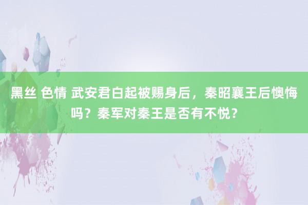 黑丝 色情 武安君白起被赐身后，秦昭襄王后懊悔吗？秦军对秦王是否有不悦？