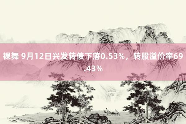 裸舞 9月12日兴发转债下落0.53%，转股溢价率69.43%