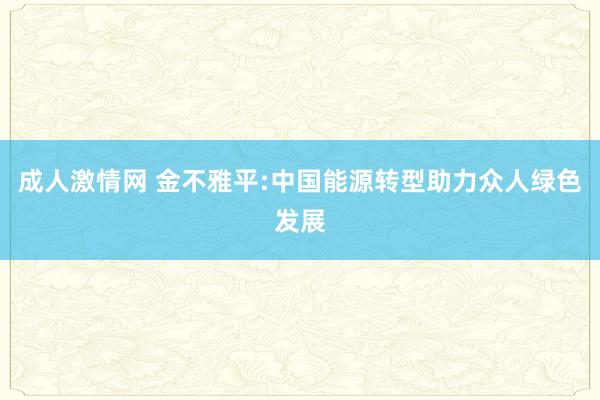 成人激情网 金不雅平:中国能源转型助力众人绿色发展