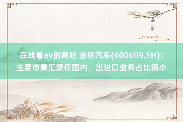 在线看av的网站 金杯汽车(600609.SH)：主要市集汇聚在国内，出进口业务占比很小