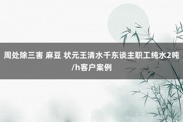 周处除三害 麻豆 状元王清水千东谈主职工纯水2吨/h客户案例