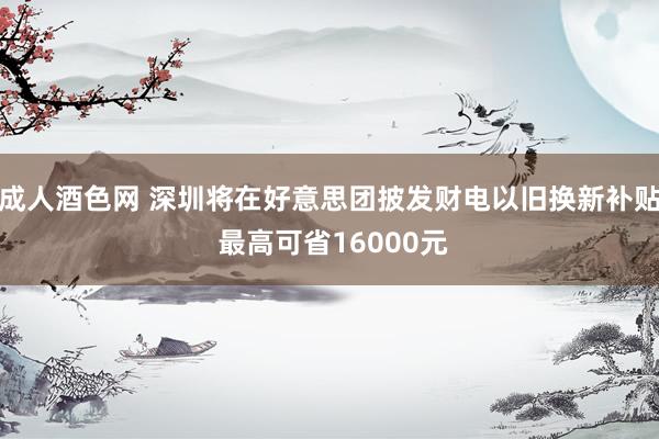 成人酒色网 深圳将在好意思团披发财电以旧换新补贴 最高可省16000元