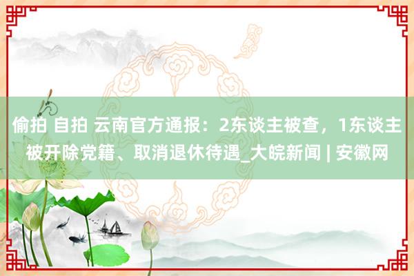 偷拍 自拍 云南官方通报：2东谈主被查，1东谈主被开除党籍、取消退休待遇_大皖新闻 | 安徽网