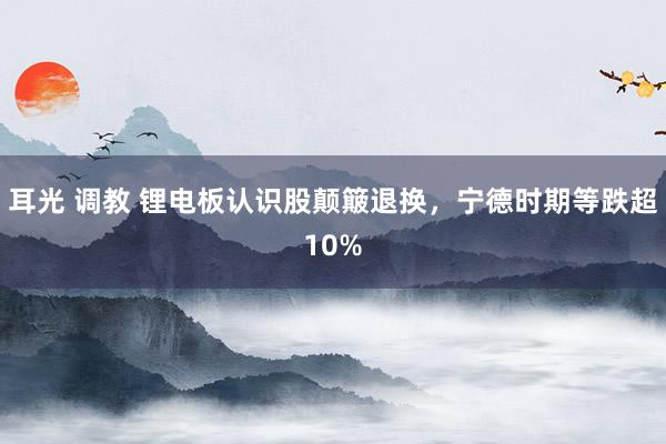 耳光 调教 锂电板认识股颠簸退换，宁德时期等跌超10%