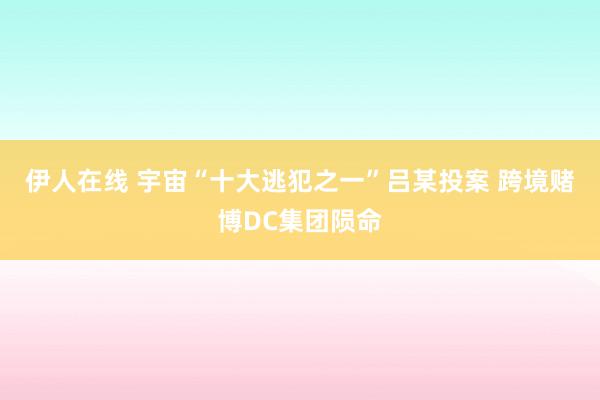 伊人在线 宇宙“十大逃犯之一”吕某投案 跨境赌博DC集团陨命