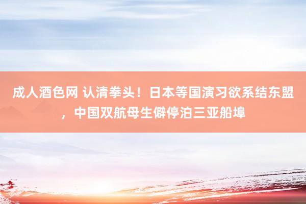 成人酒色网 认清拳头！日本等国演习欲系结东盟，中国双航母生僻停泊三亚船埠