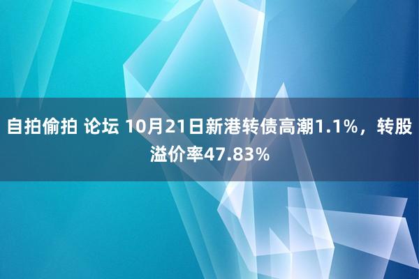 自拍偷拍 论坛 10月21日新港转债高潮1.1%，转股溢价率47.83%