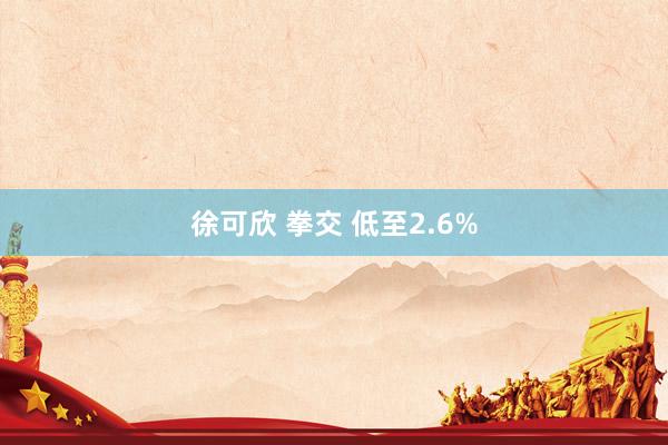 徐可欣 拳交 低至2.6%