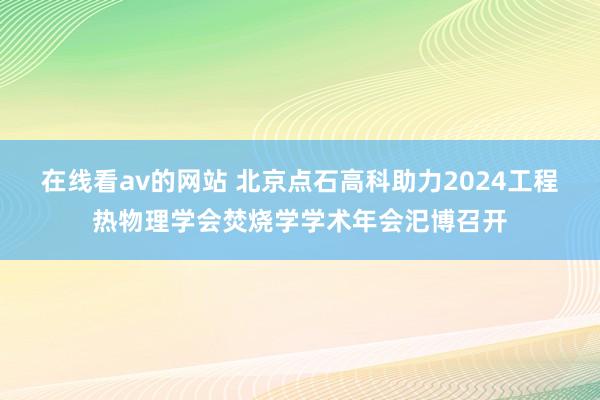 在线看av的网站 北京点石高科助力2024工程热物理学会焚烧学学术年会汜博召开