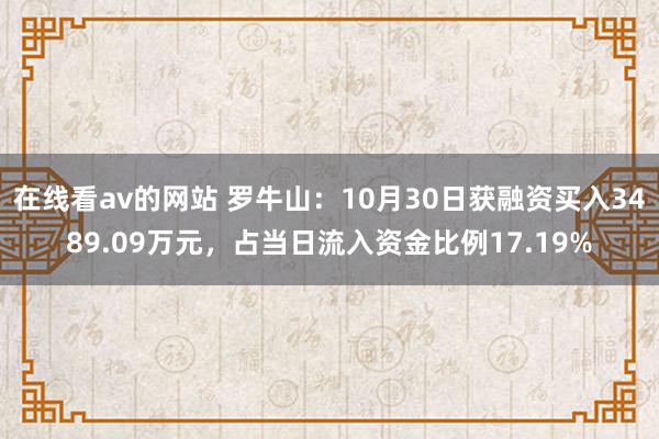 在线看av的网站 罗牛山：10月30日获融资买入3489.09万元，占当日流入资金比例17.19%