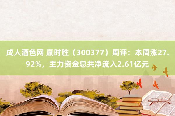 成人酒色网 赢时胜（300377）周评：本周涨27.92%，主力资金总共净流入2.61亿元