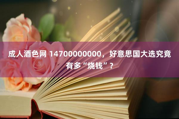 成人酒色网 14700000000，好意思国大选究竟有多“烧钱”？