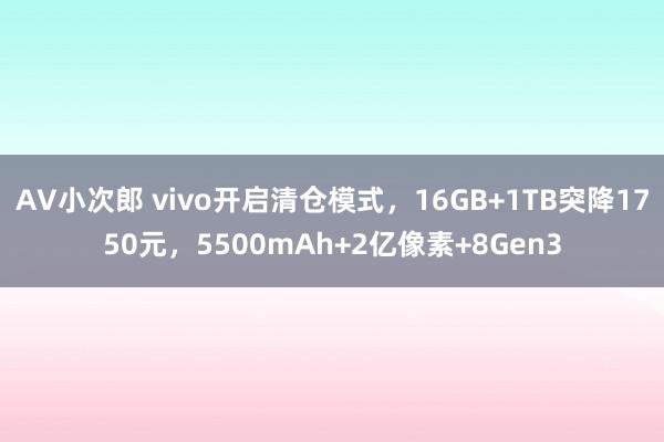 AV小次郎 vivo开启清仓模式，16GB+1TB突降1750元，5500mAh+2亿像素+8Gen3