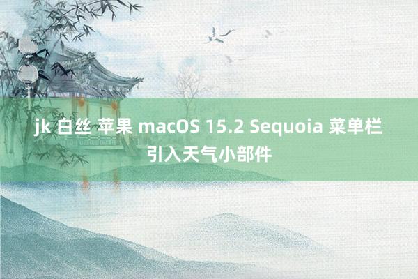 jk 白丝 苹果 macOS 15.2 Sequoia 菜单栏引入天气小部件