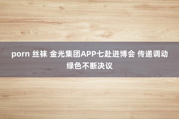 porn 丝袜 金光集团APP七赴进博会 传递调动绿色不断决议