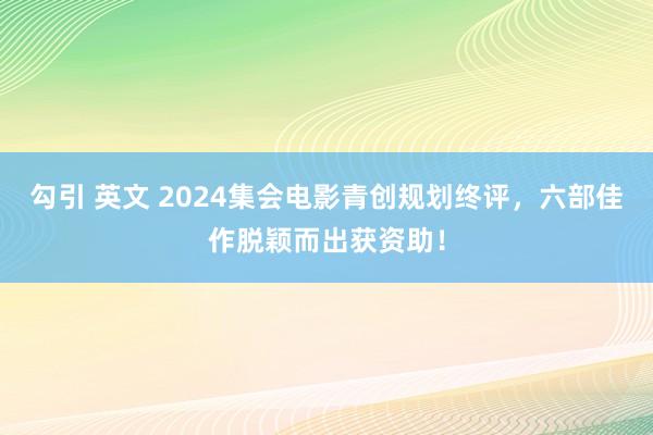 勾引 英文 2024集会电影青创规划终评，六部佳作脱颖而出获资助！