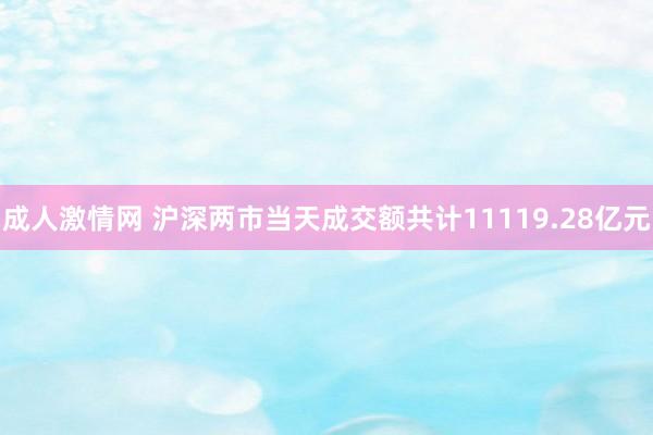 成人激情网 沪深两市当天成交额共计11119.28亿元